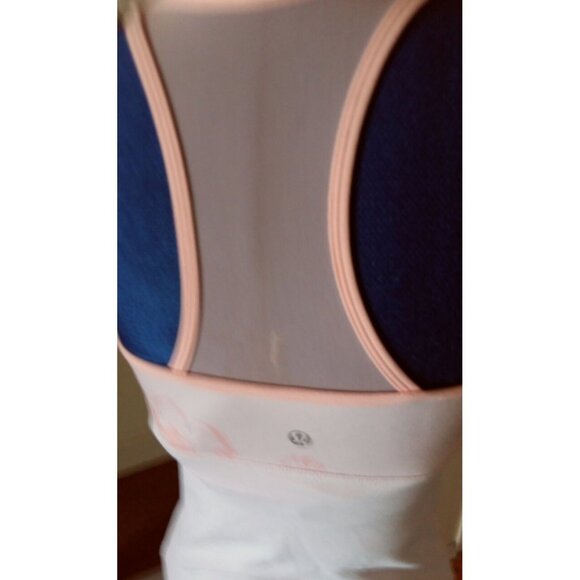 Lululemon DEEP V tank yoga gym light pink floral print mesh tank shirt top 4 - Picture 5 of 9